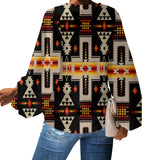GB-NAT00062-01 Black Tribe Design Native American Chiffon Shirt
