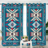 Blue Pink Native Design Native American Living Room Curtain