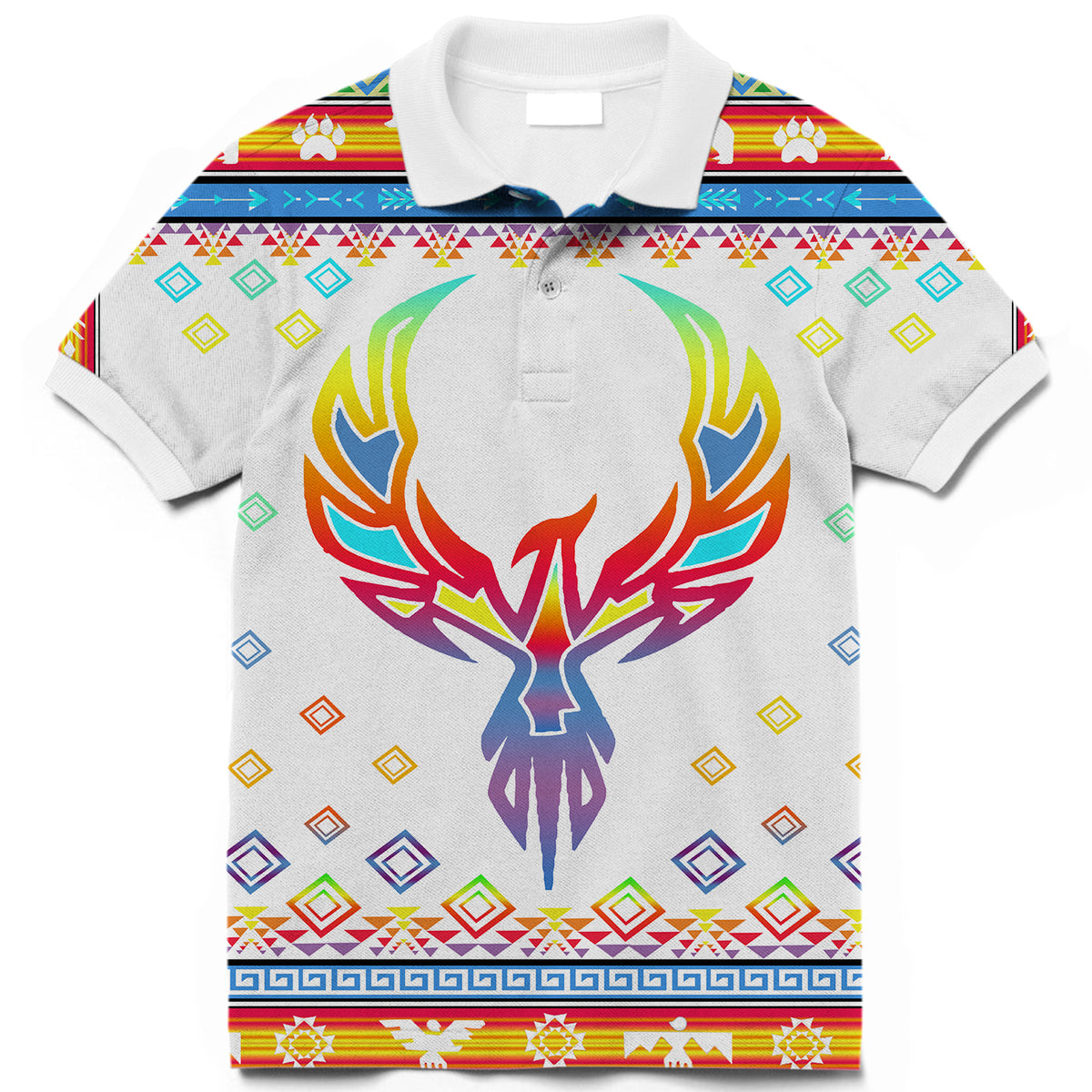 Powwow Store gb nat00067 phoenix rising native american polo t shirt 3d