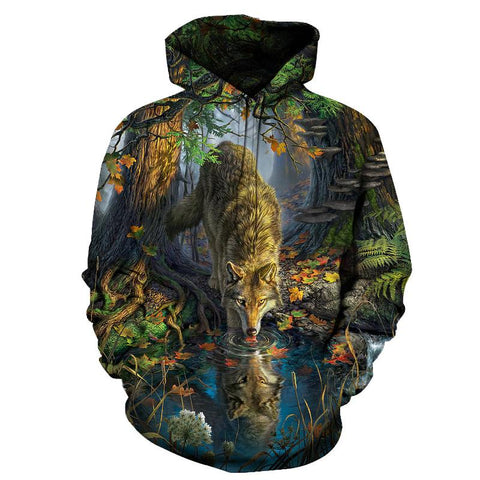 Wolf By The River Native American All Over Hoodie - Powwow Store