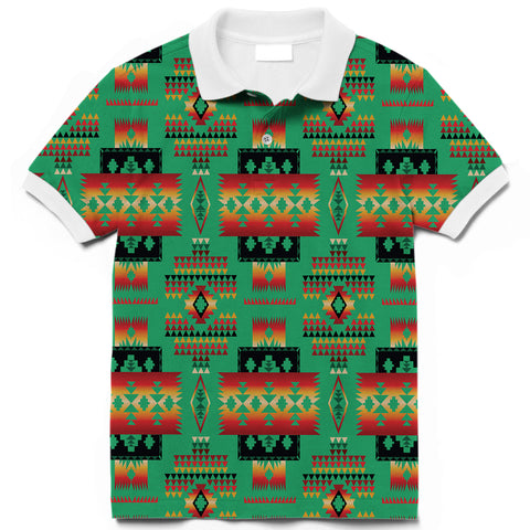 GB-NAT00046-05 Green Tribes Native American Polo T-Shirt 3D
