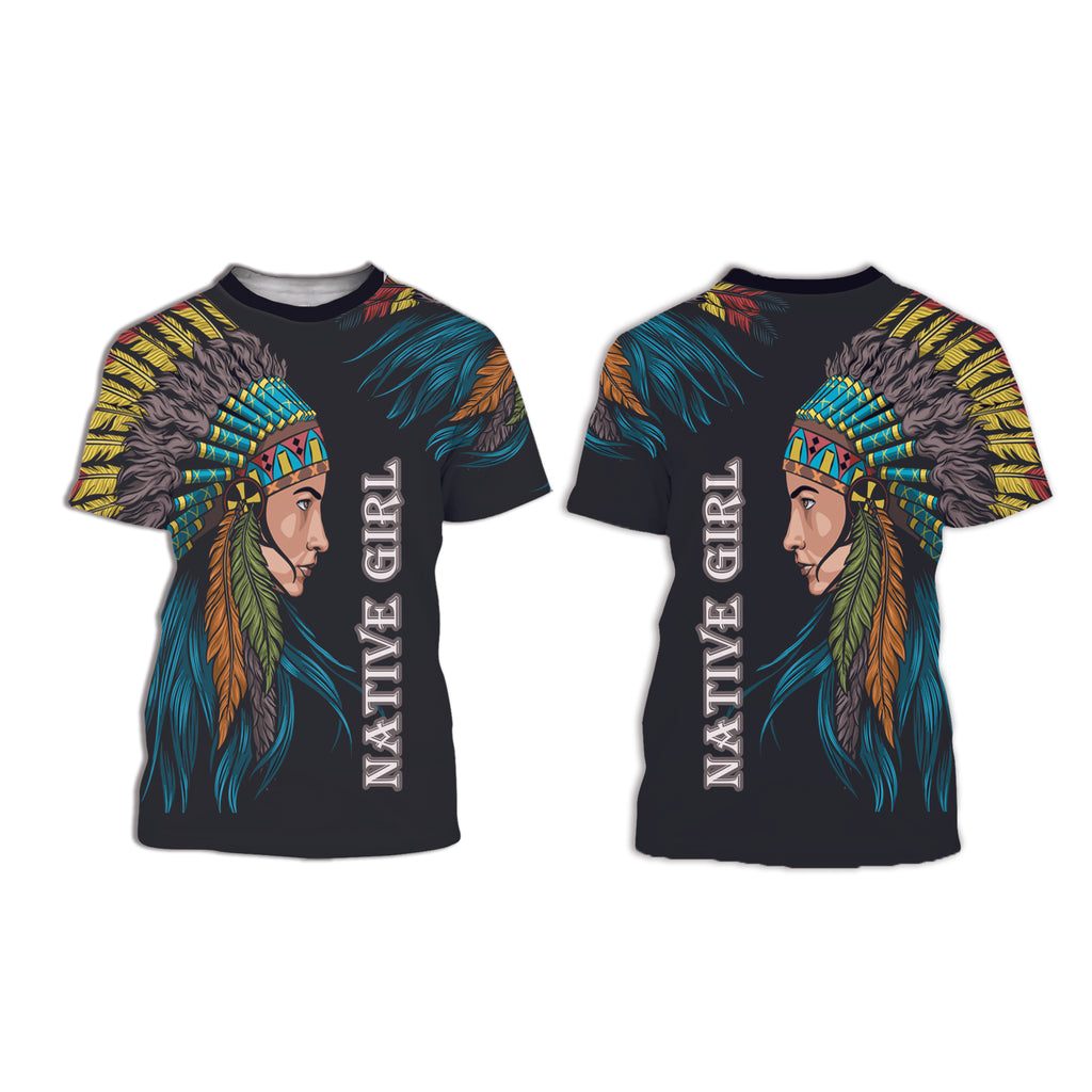 Powwow Store ts002 india girl 3d t shirt