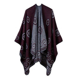 Winter Scarf Women Poncho Floral Shawl Ethnic Scarves Luxury - Powwow Store