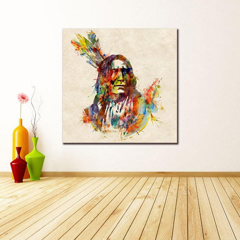 Native Man Oil Painting Native American Canvas