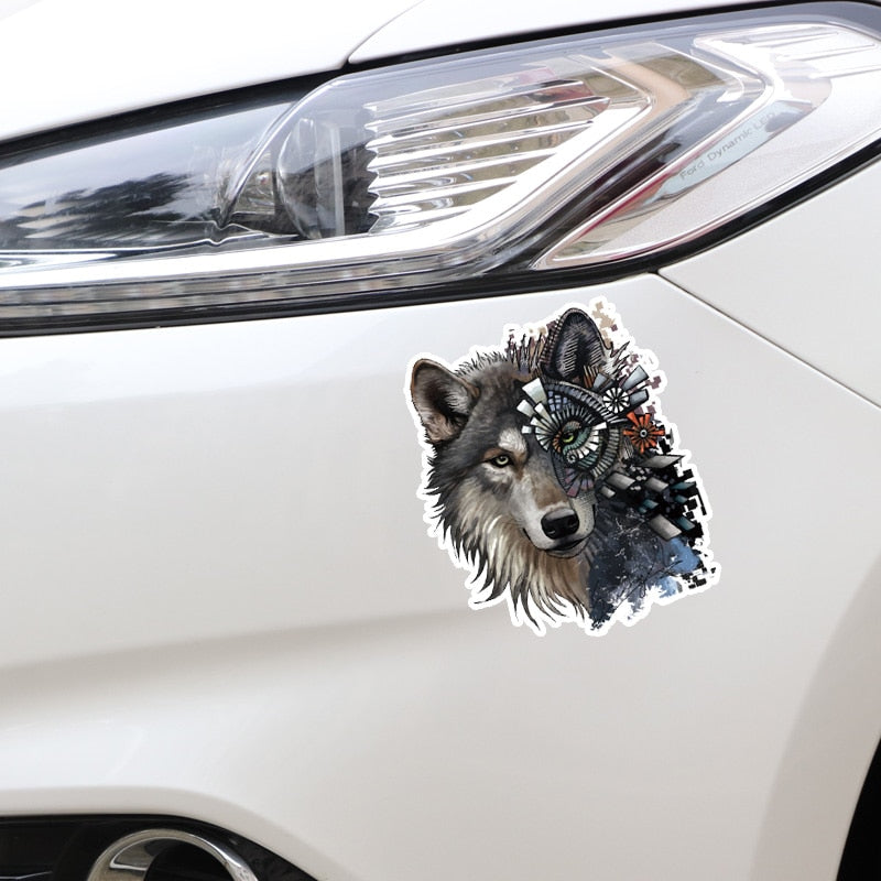 Mechanical Wolf Head Decal Car Sticker Native American Design NEW - Powwow Store