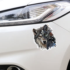 Mechanical Wolf Head Decal Car Sticker Native American Design NEW - Powwow Store