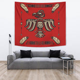 Red Thunderbird Feather Native American Design Tapestry - Powwow Store