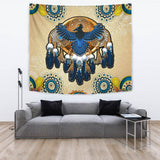 Powwow Store gb nat00131 blue thunderbird native tapestry