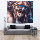 Powwow Store gb nat00038 3d native girl native american tapestry