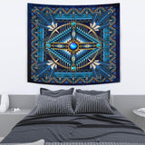 Naumaddic Arts Blue Native American Design Tapestry - Powwow Store