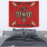 Red Thunderbird Feather Native American Design Tapestry - Powwow Store