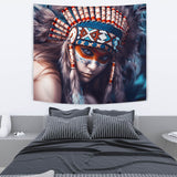 Powwow Store gb nat00038 3d native girl native american tapestry