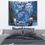 Powwow Store gb nat00175 wolf dreamcatcher native american tapestry