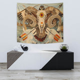 Owl Bison Head Native American Tapestry - Powwow Store