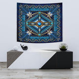 Naumaddic Arts Blue Native American Design Tapestry - Powwow Store