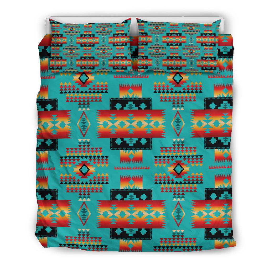 Powwow Store blue native tribes pattern native american bedding sets