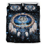 Galaxy Dreamcatcher Wolf Native American Bedding Sets