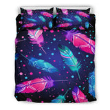 Pink & Blue Feathers Native American Bedding Sets