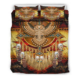 Powwow Store golden owl dreamcatcher native american bedding set 1