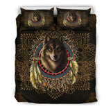 Powwow Store gb nat00020 02 wolf warrior dreamcatcher native american bedding set