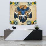 Powwow Store gb nat00131 blue thunderbird native tapestry