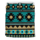 GB-NAT00509 Green Ethnic Aztec Pattern Bedding Set