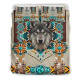 GB-NAT00069B Blue Mandala Wolf Bedding Set
