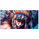 3 Panel Canvas Wall Art Canvas Native Indian Girl - ProudThunderbird