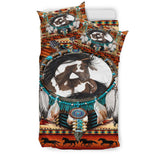 Powwow Store white brown horse dreamcatcher native american bedding sets