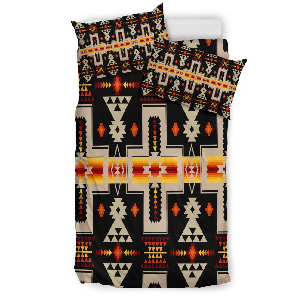 Powwow Store gb nat00062 bedd02 black tribe design native american bedding set