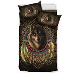 Powwow Store gb nat00020 02 wolf warrior dreamcatcher native american bedding set