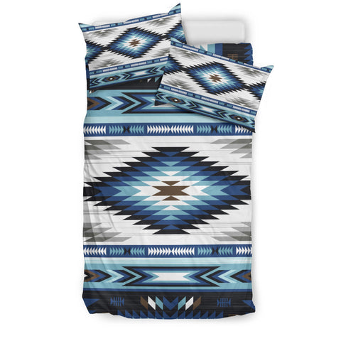 GB-NAT00528 Blue Colors Tribal Pattern Native Bedding Sets