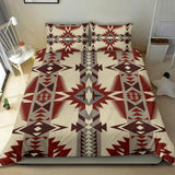 BDS04- Pattern Brown And Red Bedding Set
