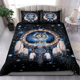 Galaxy Dreamcatcher Wolf Native American Bedding Sets