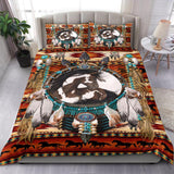 Powwow Store white brown horse dreamcatcher native american bedding sets