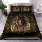 Powwow Store gb nat00020 02 wolf warrior dreamcatcher native american bedding set