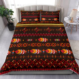 BDS001 Pattern Feather Red Bedding Set