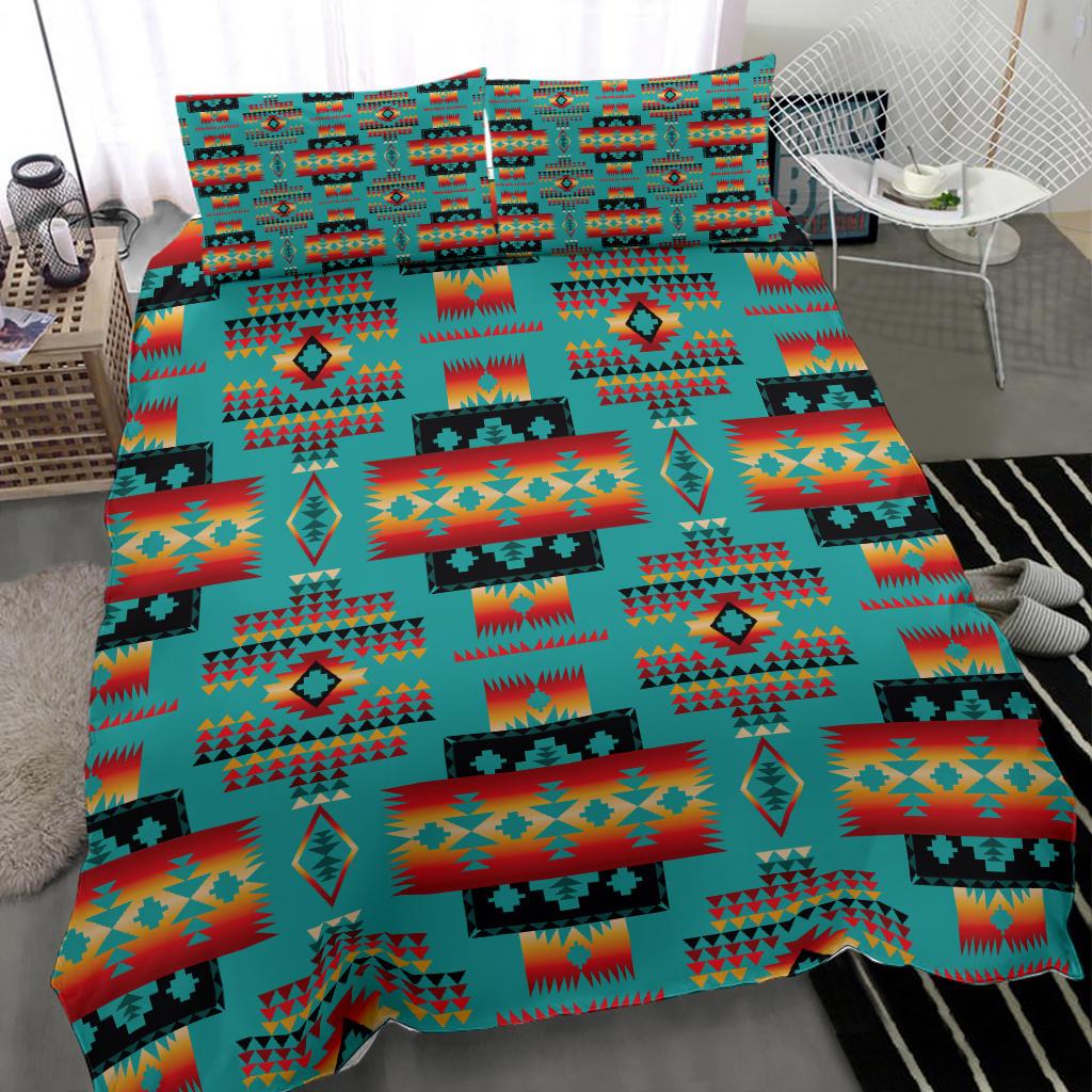 Powwow Store blue native tribes pattern native american bedding sets
