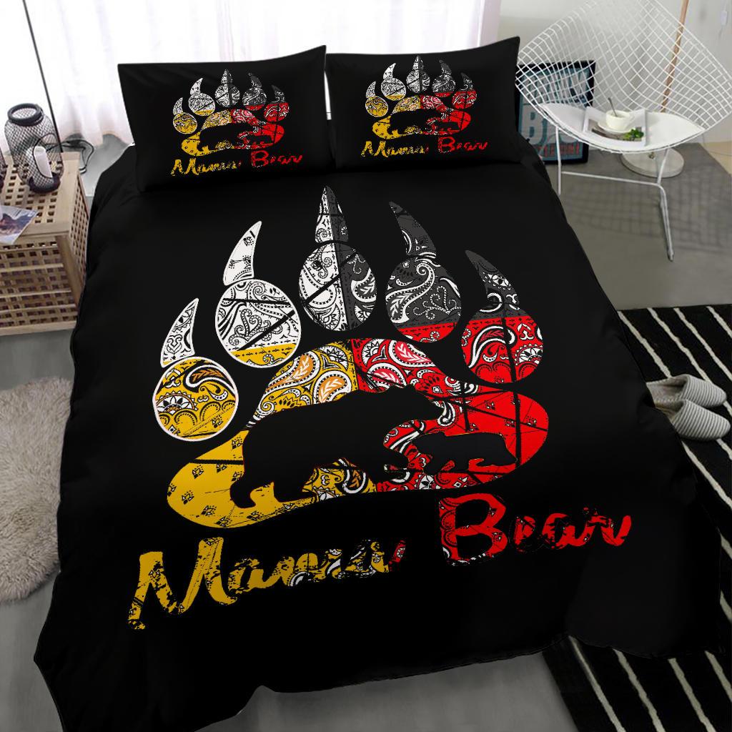 Powwow Store mama bear baby bear medicine wheels native american bedding set