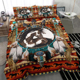 Powwow Store white brown horse dreamcatcher native american bedding sets