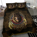 Powwow Store gb nat00020 02 wolf warrior dreamcatcher native american bedding set