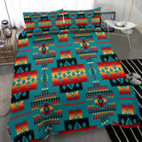 GB-NAT00046-14 Blue Native Tribes Pattern Native American Bedding Set