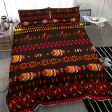 BDS001 Pattern Feather Red Bedding Set