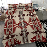 BDS04- Pattern Brown And Red Bedding Set