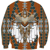King Owl Tribe Symbol Native American Design 3D Sweatshirt - ProudThunderbird