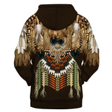 Brown Native American Hoodie no link - Powwow Store