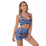 Powwow Store gb nat00046 13 navy tribes pattern womens sports bra suit