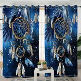 Dreamcatcher Blue Galaxy Native American Design Window Living Room Curtain - ProudThunderbird