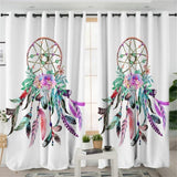 Heart Dreamcatcher Watercolor Native American Design Window Living Room Curtain - ProudThunderbird