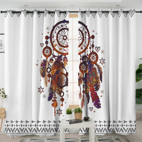 Dreamcatcher Watercolor Native American Design Window Living Room Curtain - ProudThunderbird